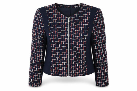 H&M Women's Blue Check Jacket Size 8 Casual