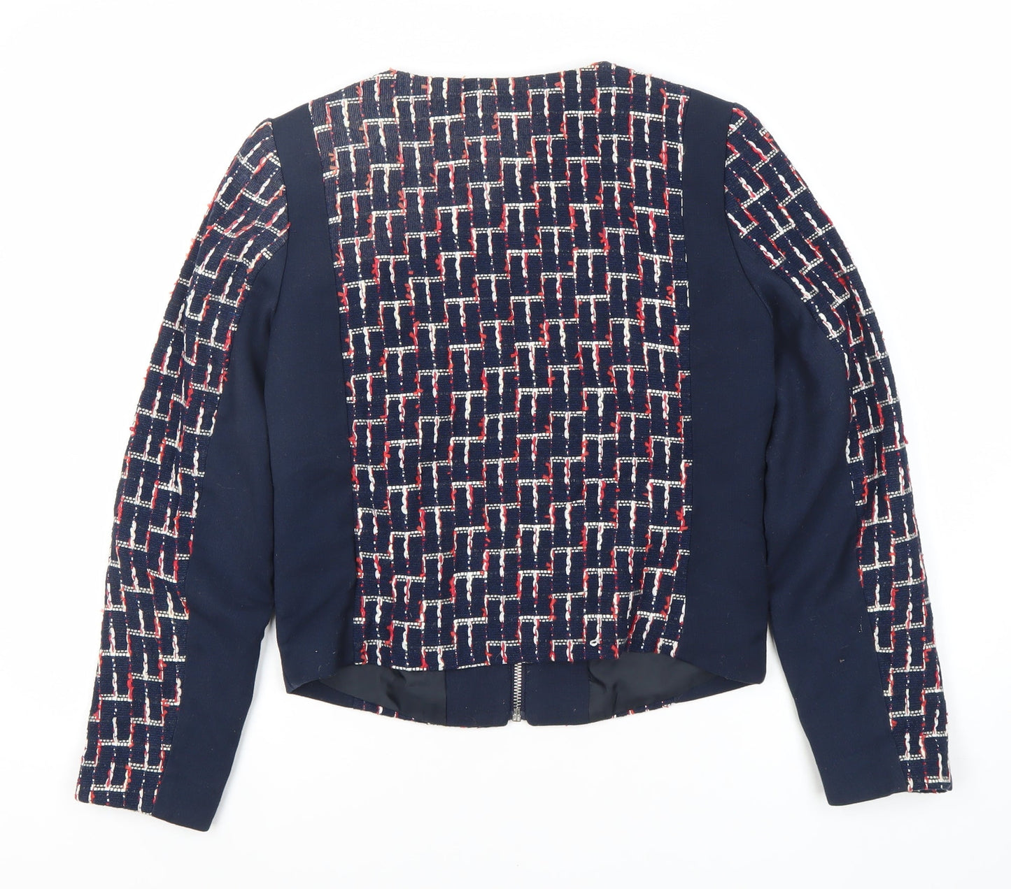 H&M Women's Blue Check Jacket Size 8 Casual