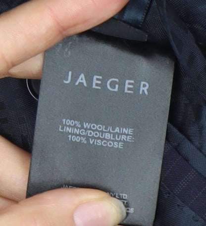 Close-up detail of Jaeger Men's Blue Striped Blazer, 42 Regular Fit