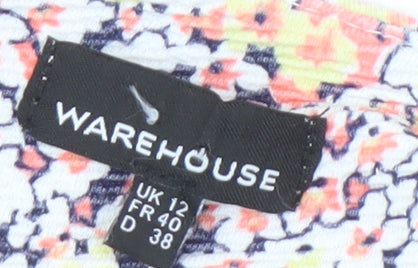 Warehouse Women's Multicoloured Floral Blouse Size 12