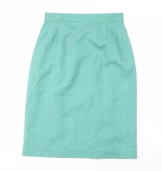 Viyella Women's Green Knee Length Pencil Skirt, Size 10