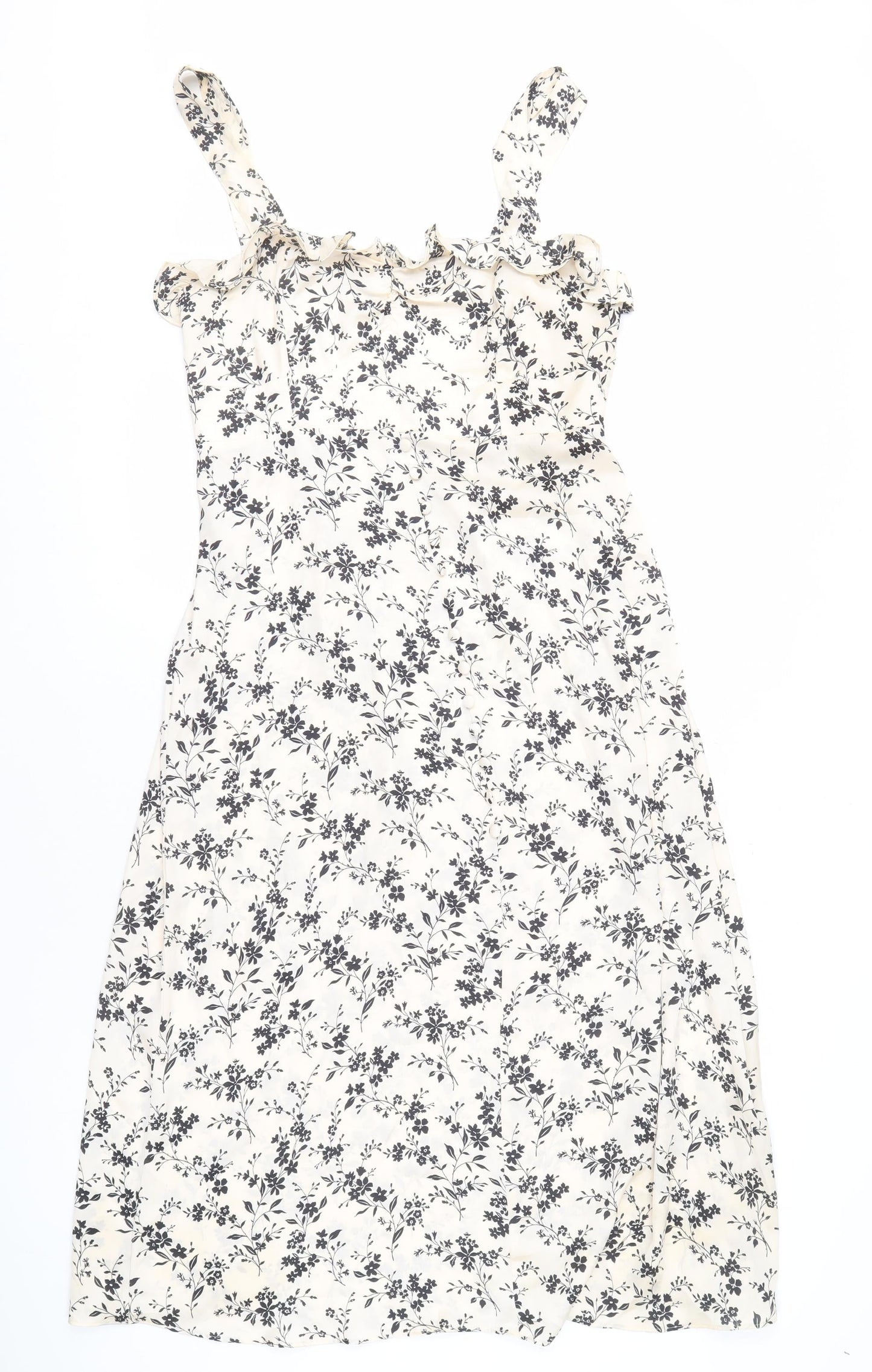 Zara Women Beige Floral Strappy Dress Size 2