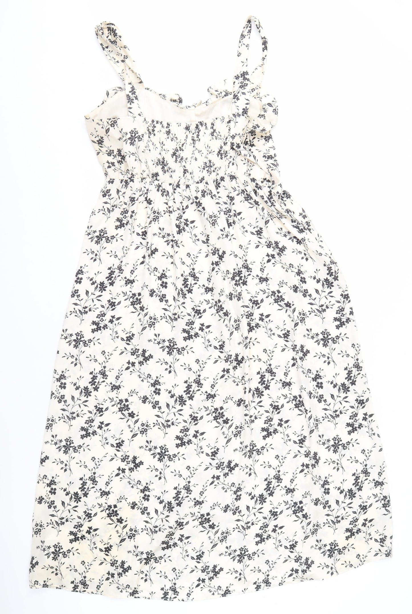 Zara Women Beige Floral Strappy Dress Size 2