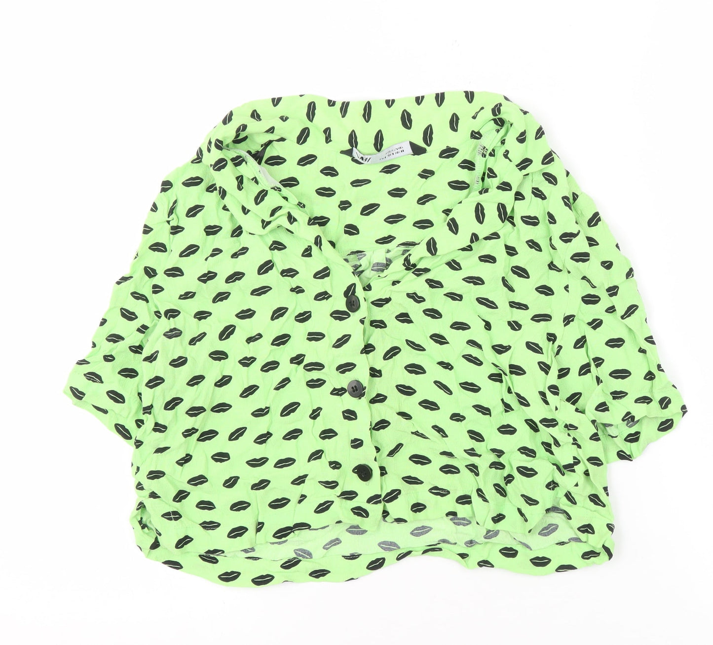 Zara Women's Green Blouse, Animal Print, Size S, Casual