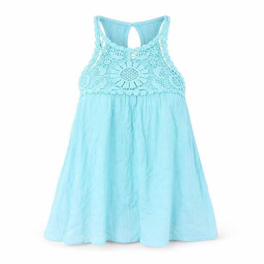 Hollister Women's Blue Lace Halter Tank Top L