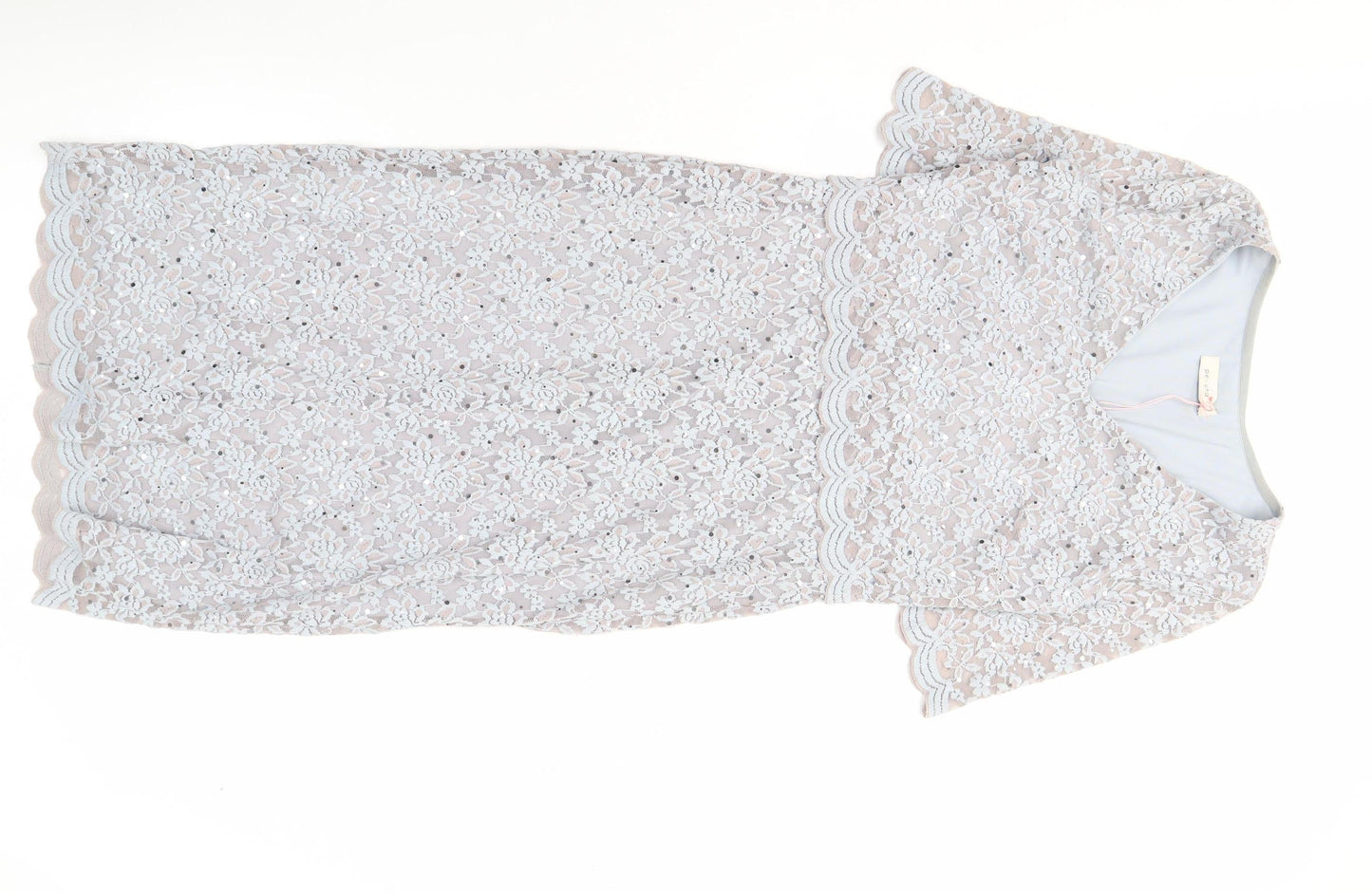 Marks & Spencer Women's Silver Size 12 Lace Sheath Dress