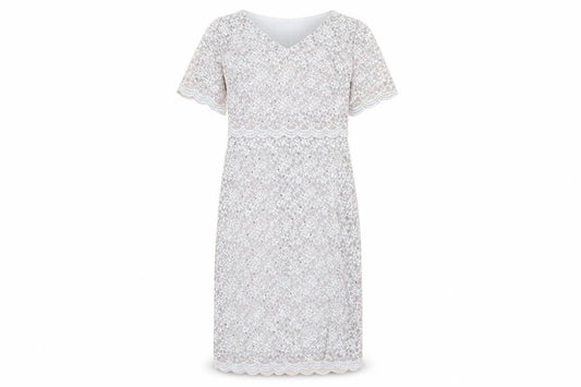 Marks & Spencer Women's Silver Size 12 Lace Sheath Dress