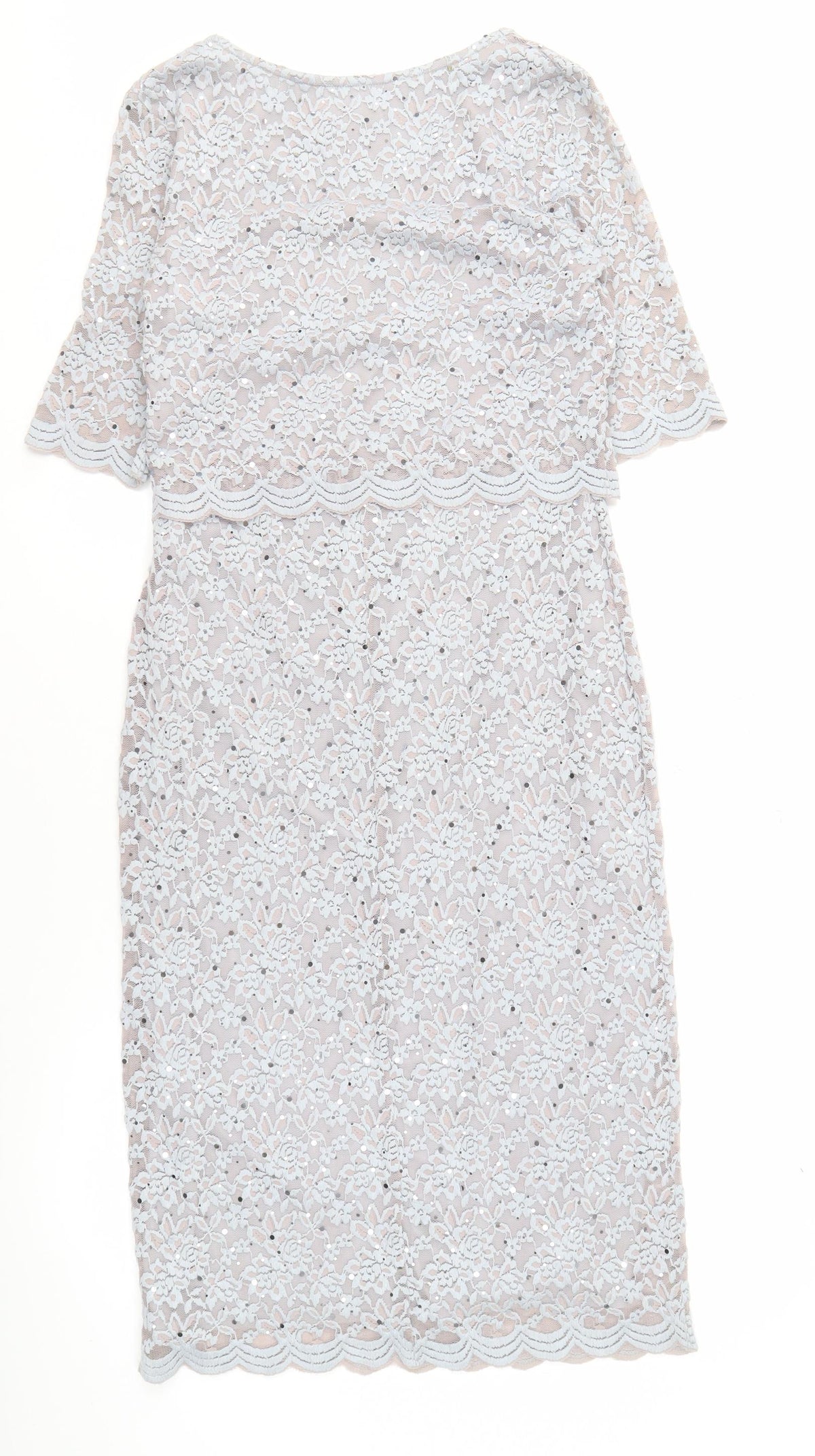 Marks & Spencer Women's Silver Size 12 Lace Sheath Dress