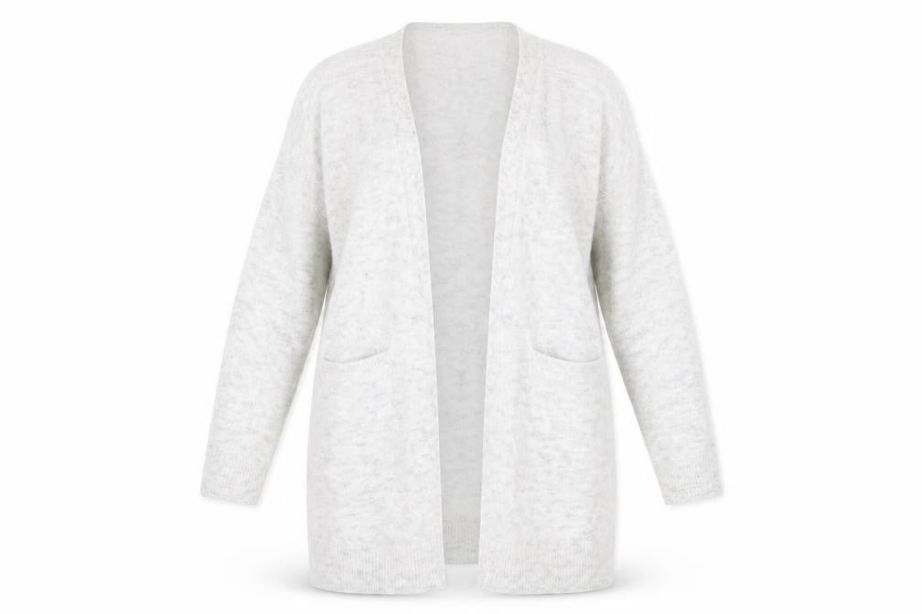 Levi's Women Grey L Open Front Cardigan Knit, Casual Autumn