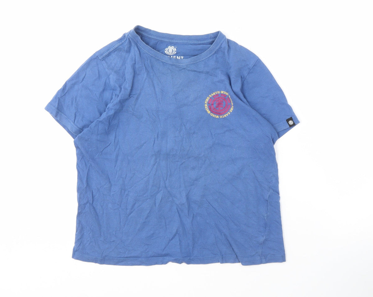 Element Unisex Blue T-Shirt Size 12 Crew Neck Casual