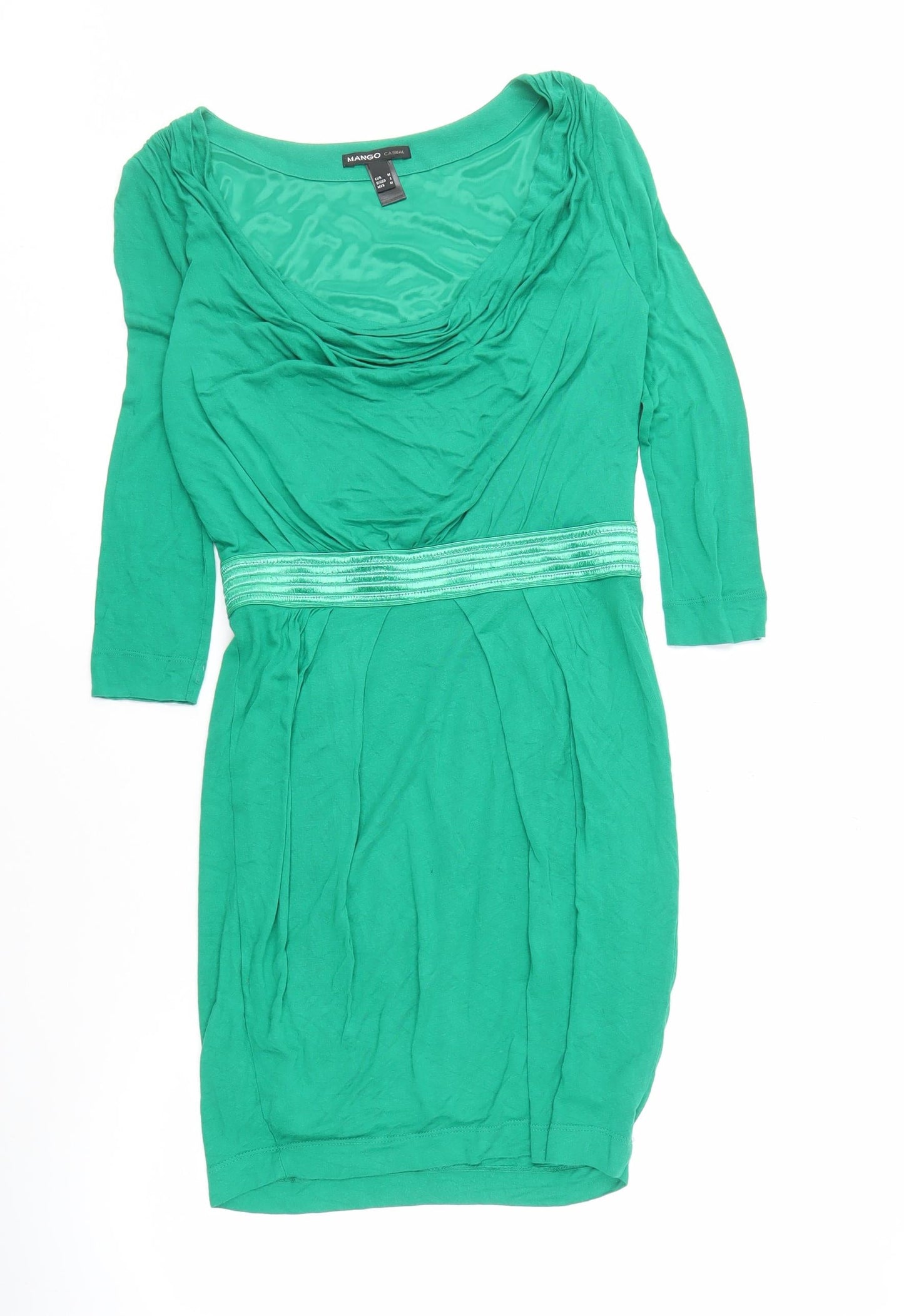 Mango Women's Green 3/4 Sleeve Dress Size 12