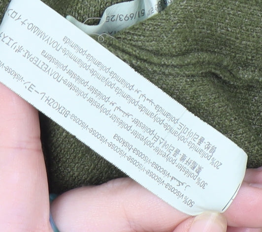 Bershka Women's Green Mock Neck Jumper XS