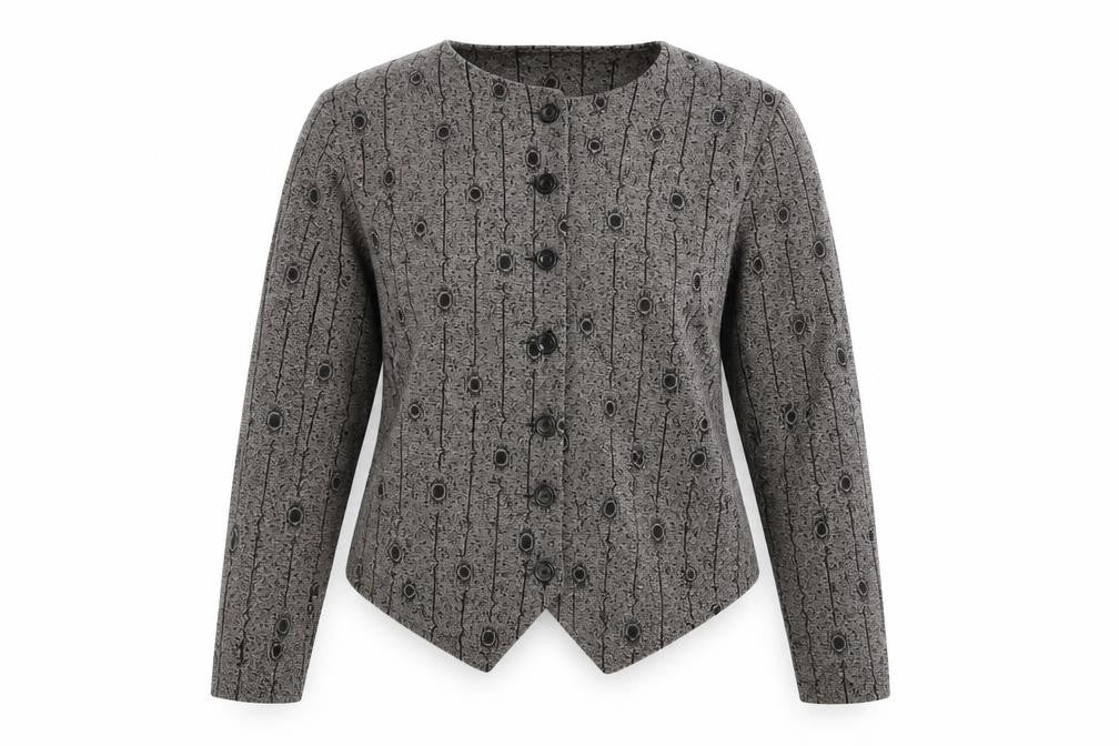 Nightingale Women's Grey Geometric Cardigan Size 14