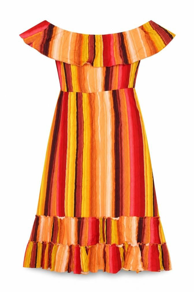 Roman Women's Multicoloured Off Shoulder Midi Dress