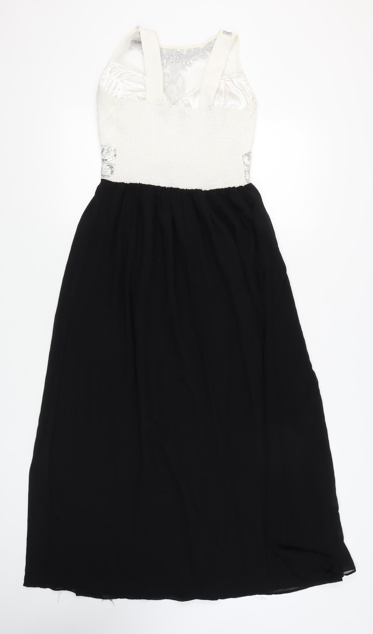 Quiz Women's Long Black and White A-Line Dress 12