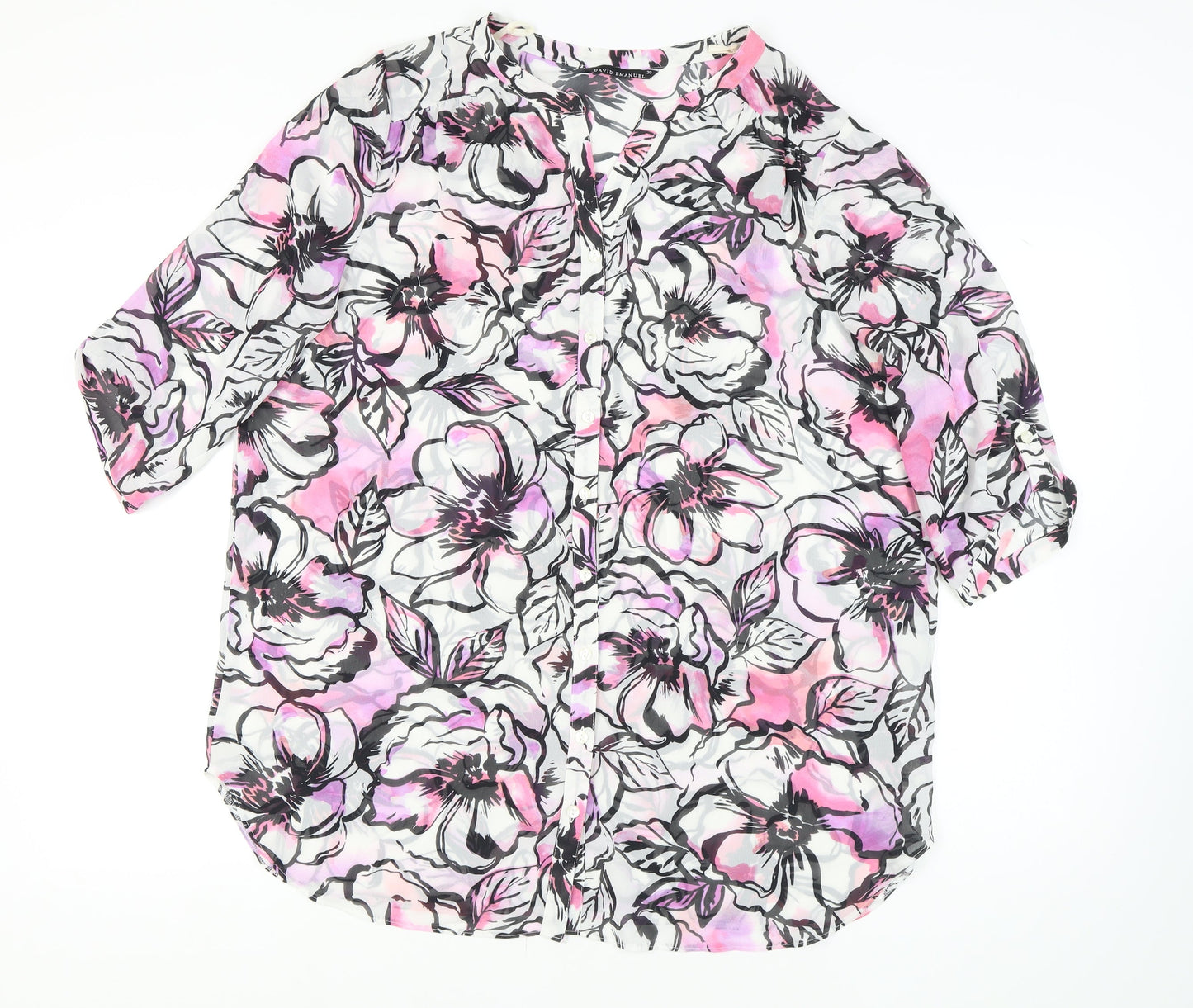 David Emanuel Women's Multicoloured Floral Blouse, Size 20