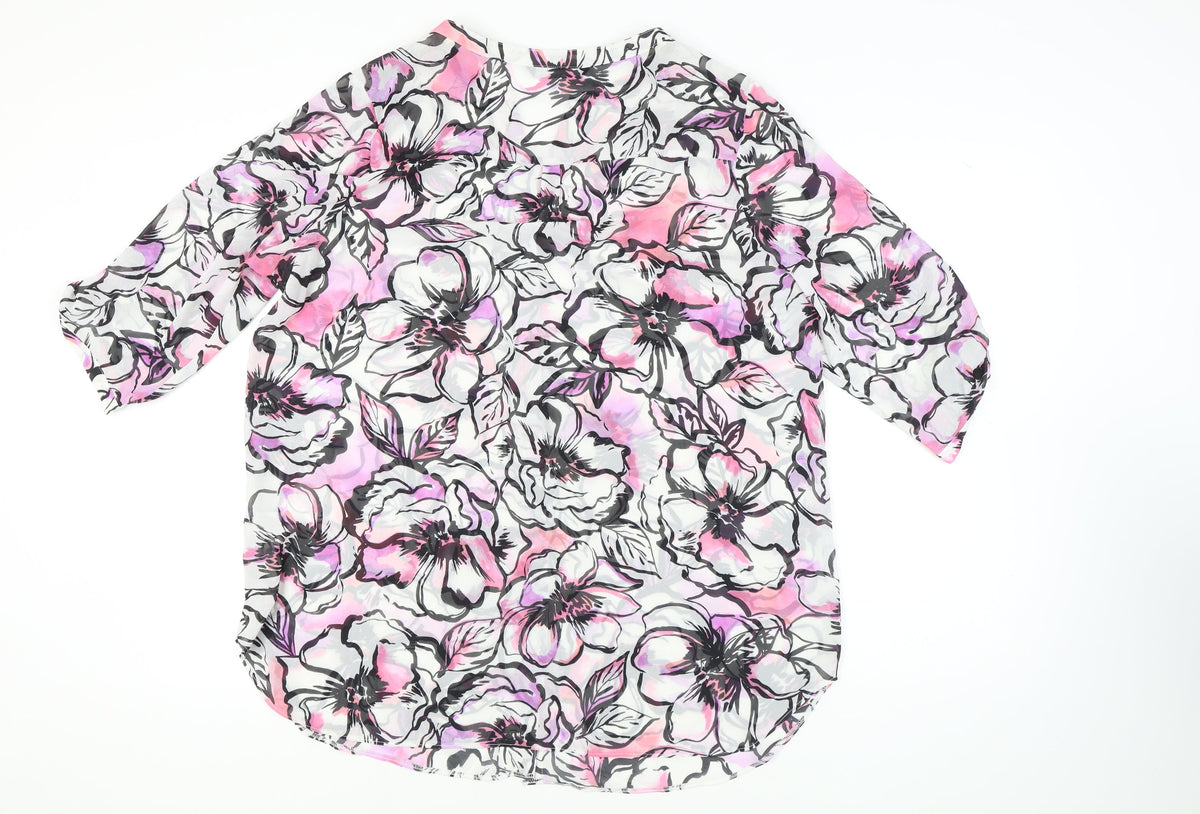 David Emanuel Women's Multicoloured Floral Blouse, Size 20