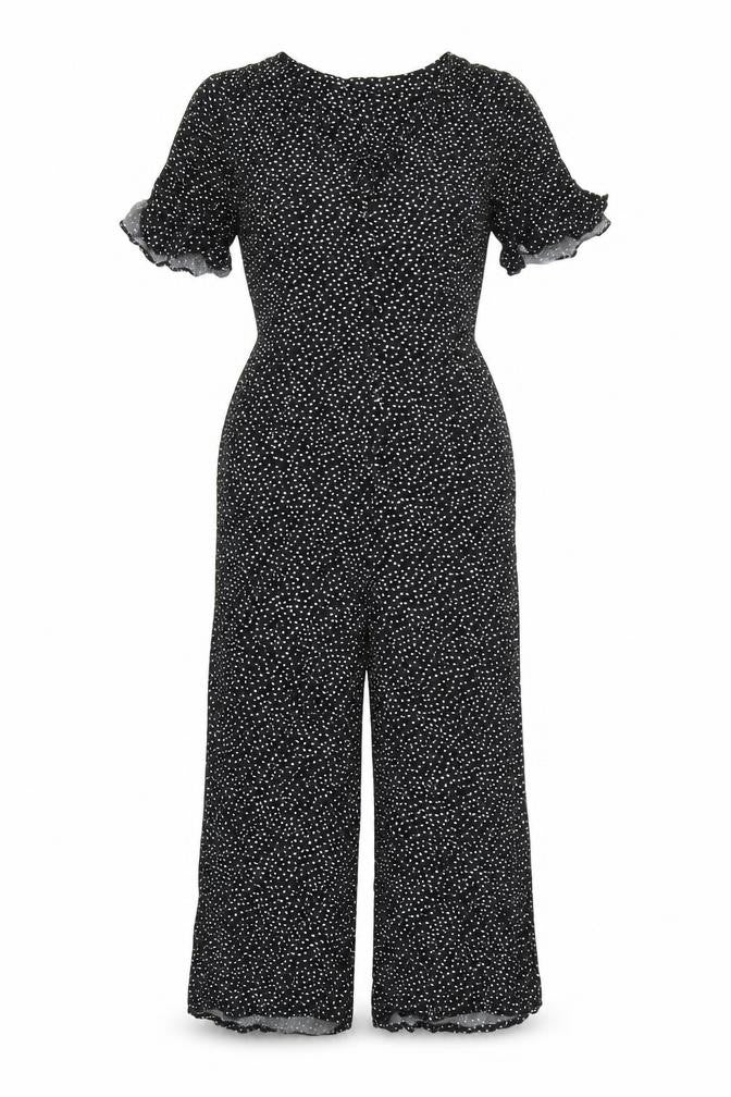 Oasis Women's Black Polka Dot Jumpsuit Size 10