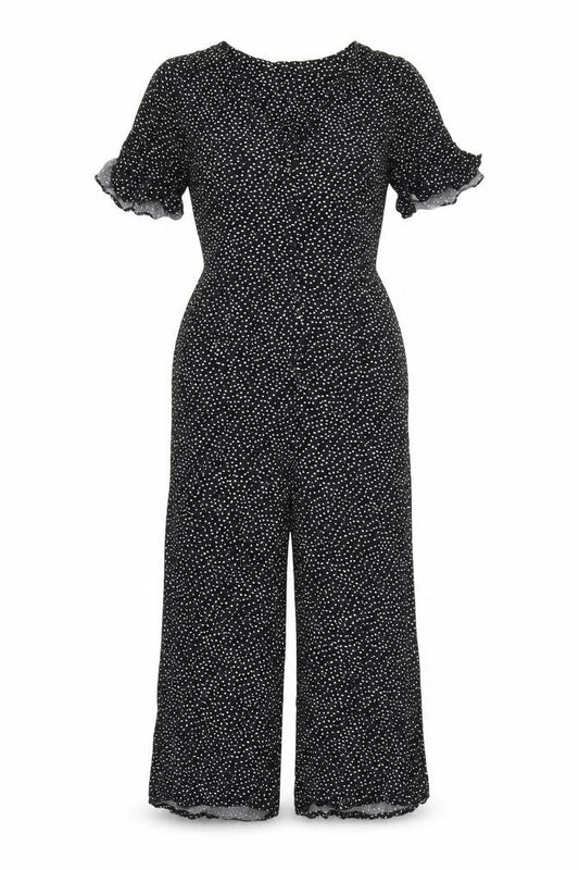 Oasis Women's Black Polka Dot Jumpsuit Size 10