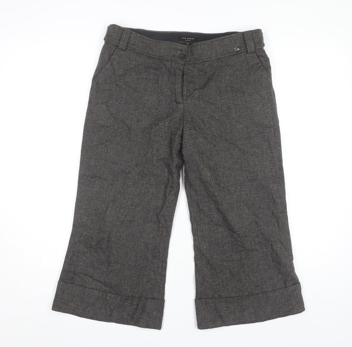 Ted Baker Women's Grey Herringbone Trousers Size 6