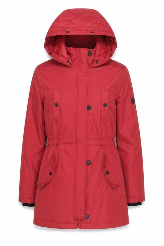 ADPT Women's Red Parka Jacket, M, Hooded, Casual