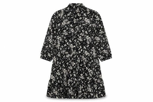 New Look Women's Black Floral Shirt Dress Size 14