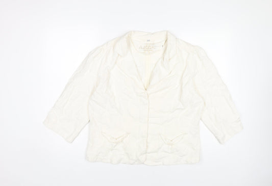Evie Women's White Blazer Size 18 Classic 3/4 Sleeve