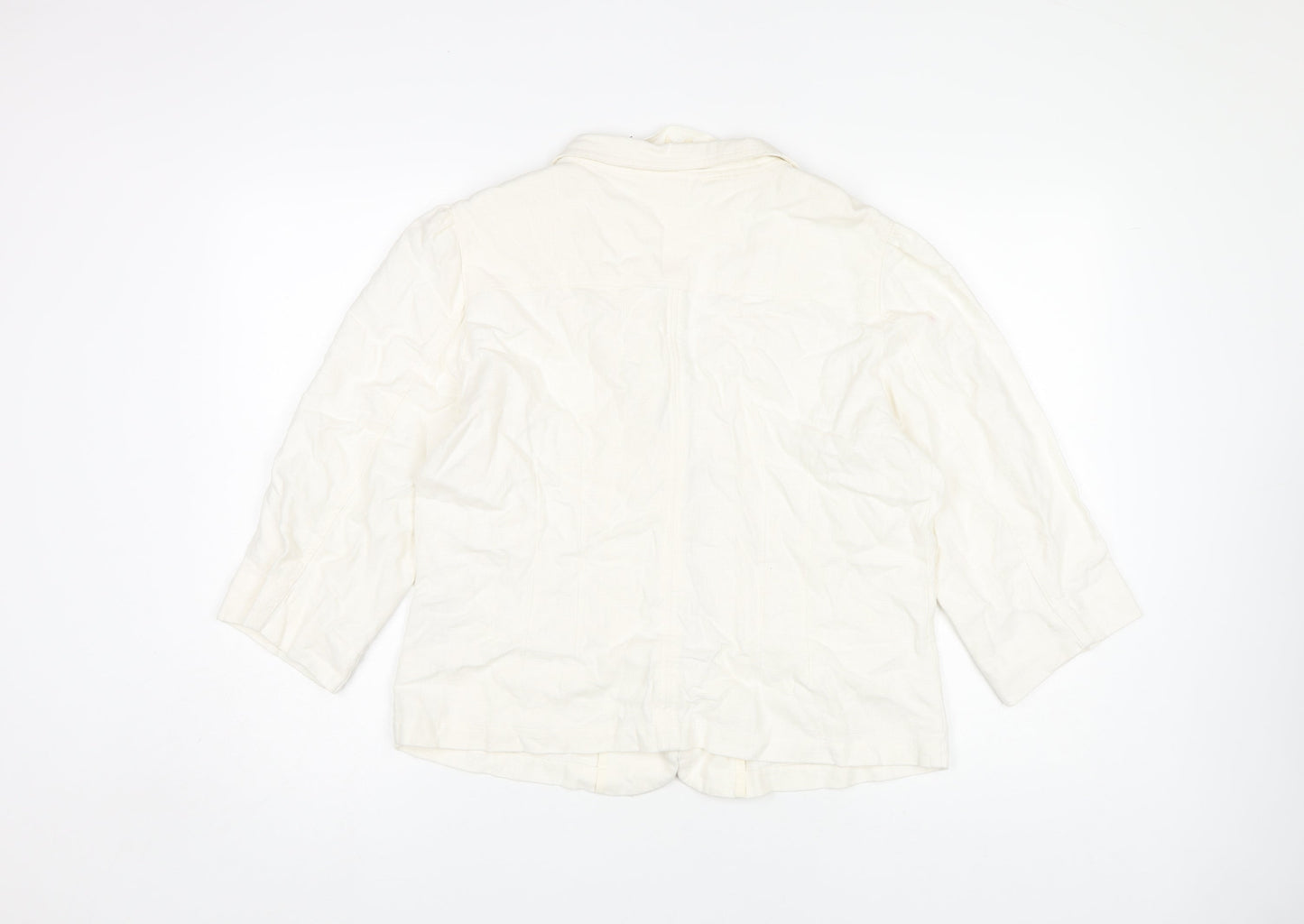 Evie Women's White Blazer Size 18 Classic 3/4 Sleeve