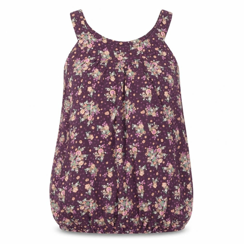 New Look Women's Purple Floral Tank Top - Size 20