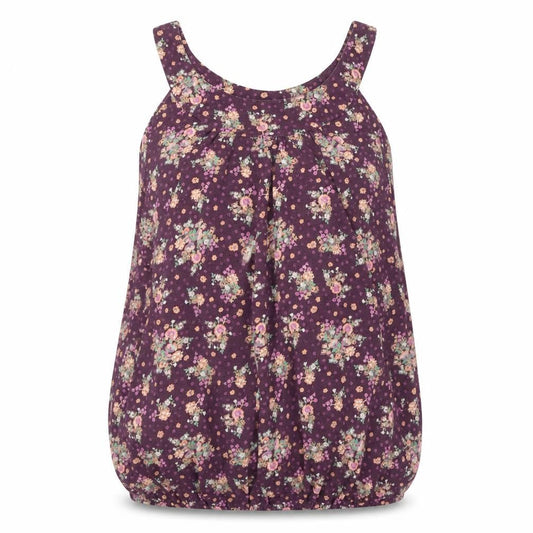 New Look Women's Purple Floral Tank Top - Size 20
