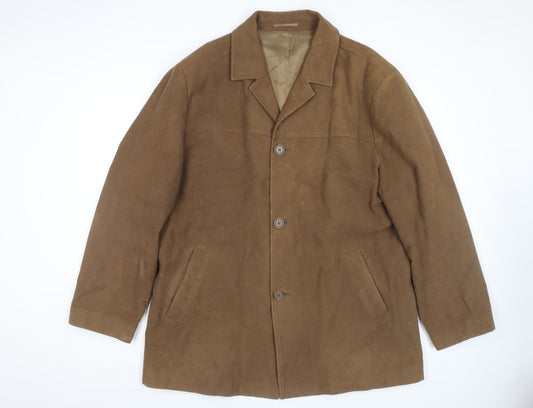 Butler and Webb XL Men's Brown Cotton Overcoat