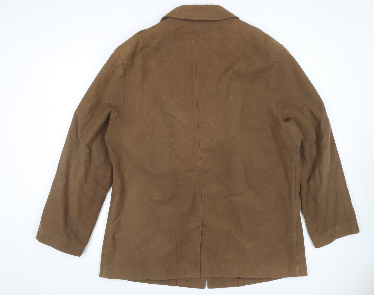 Butler and Webb XL Men's Brown Cotton Overcoat