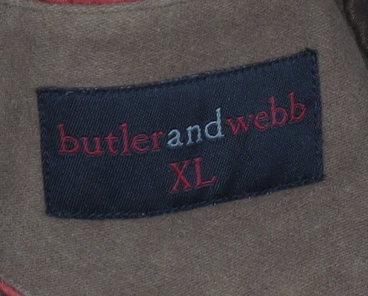 Butler and Webb XL Men's Brown Cotton Overcoat