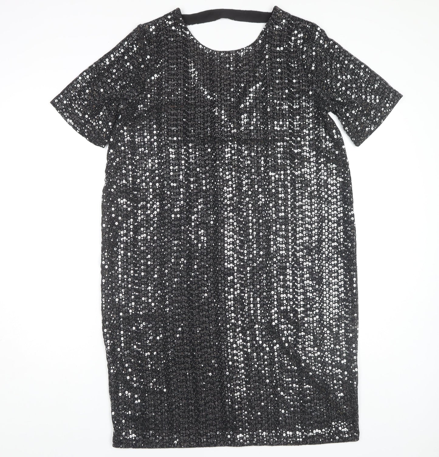 Next Women's Silver Sequin Sheath Dress Size 8 Maternity