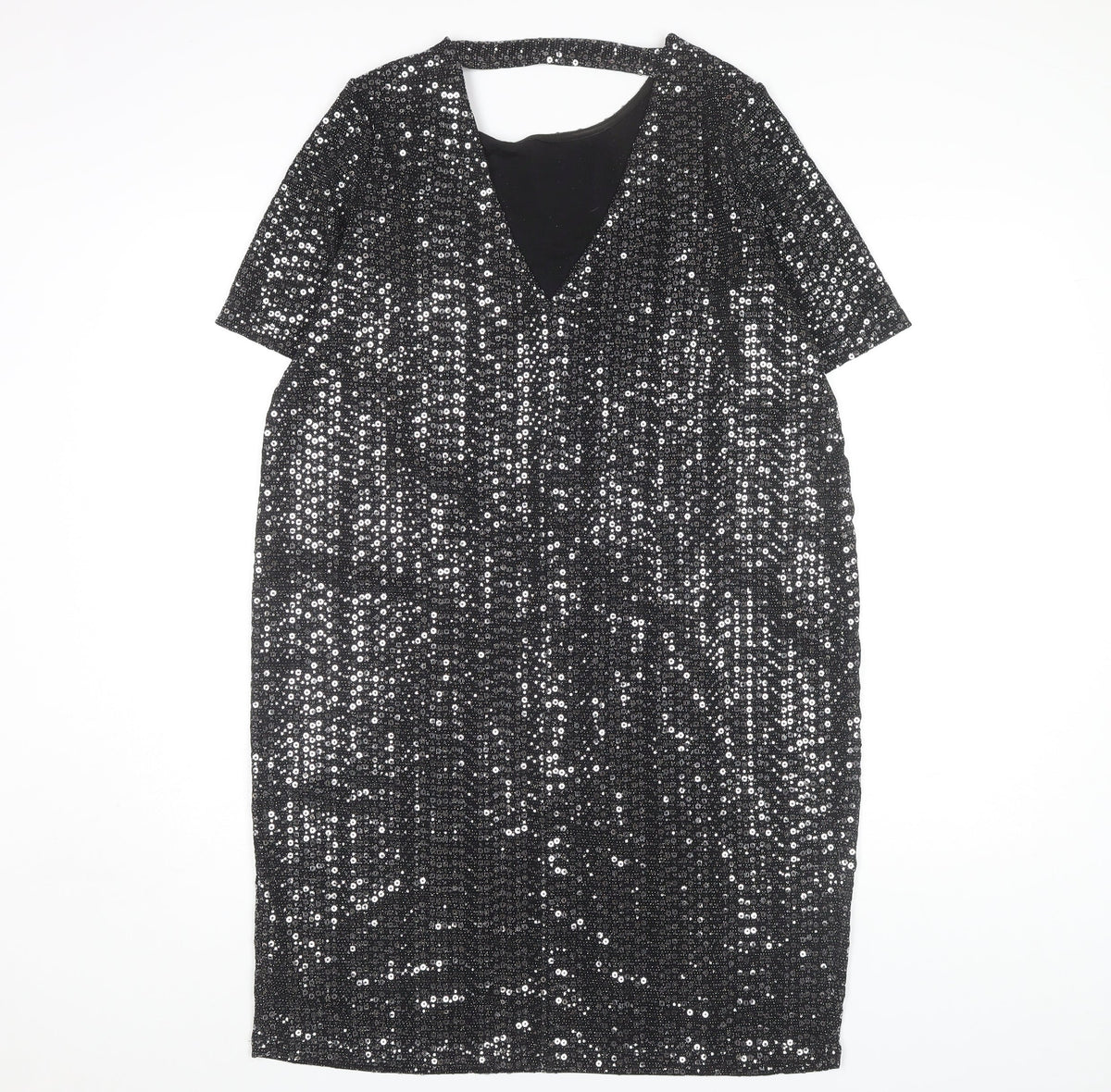 Next Women's Silver Sequin Sheath Dress Size 8 Maternity