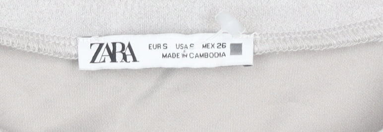 Zara Women's Grey Shift Dress - Size S