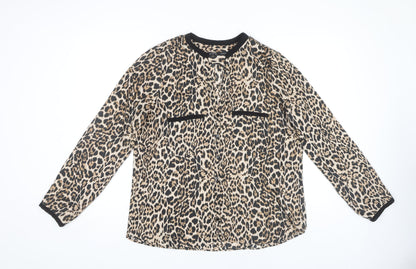 Zara Women's Multicoloured Animal Print Blouse Size 12
