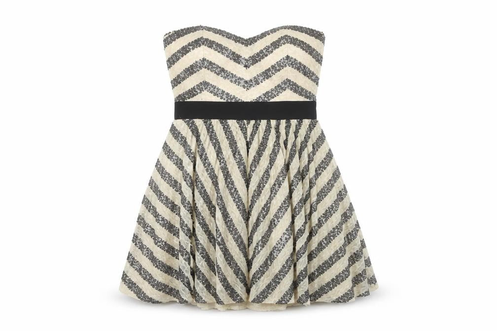 Little Mistress Women's Multicoloured Strapless Dress, Size 18