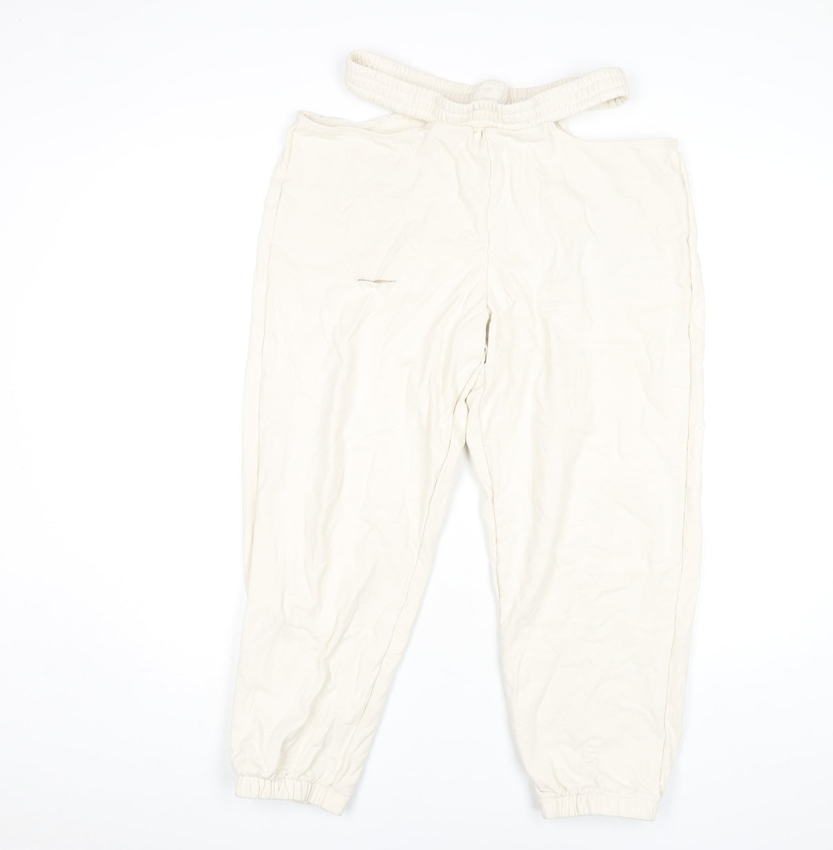 Oh Polly Women's Ivory Jogger Trousers Size L