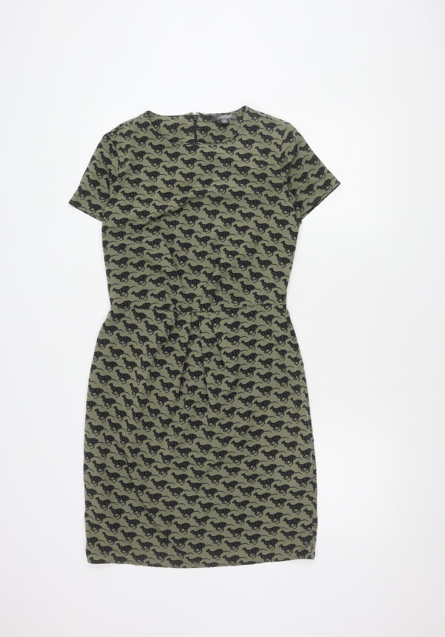 Limited Collection Women’s Green Animal Print Sheath Dress, Size 6