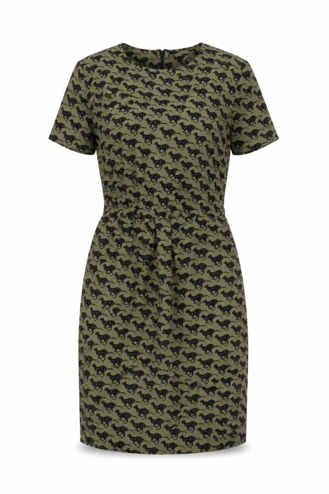 Limited Collection Women’s Green Animal Print Sheath Dress, Size 6