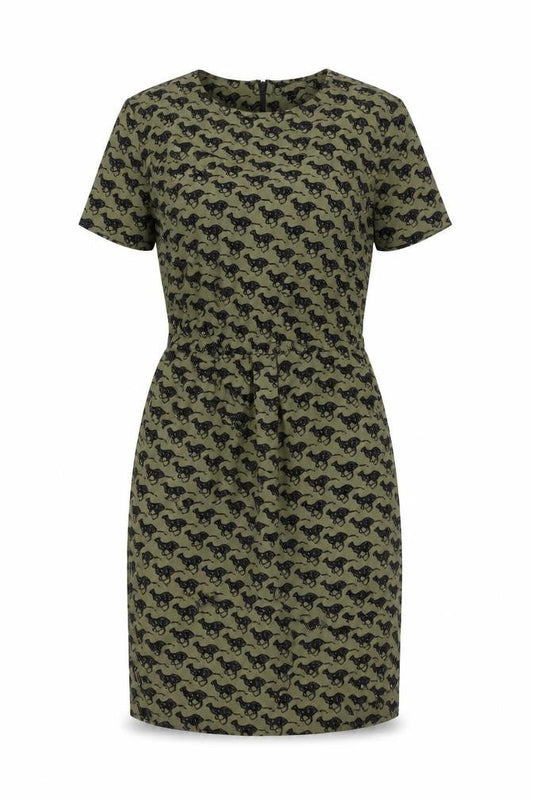 Limited Collection Women’s Green Animal Print Sheath Dress, Size 6