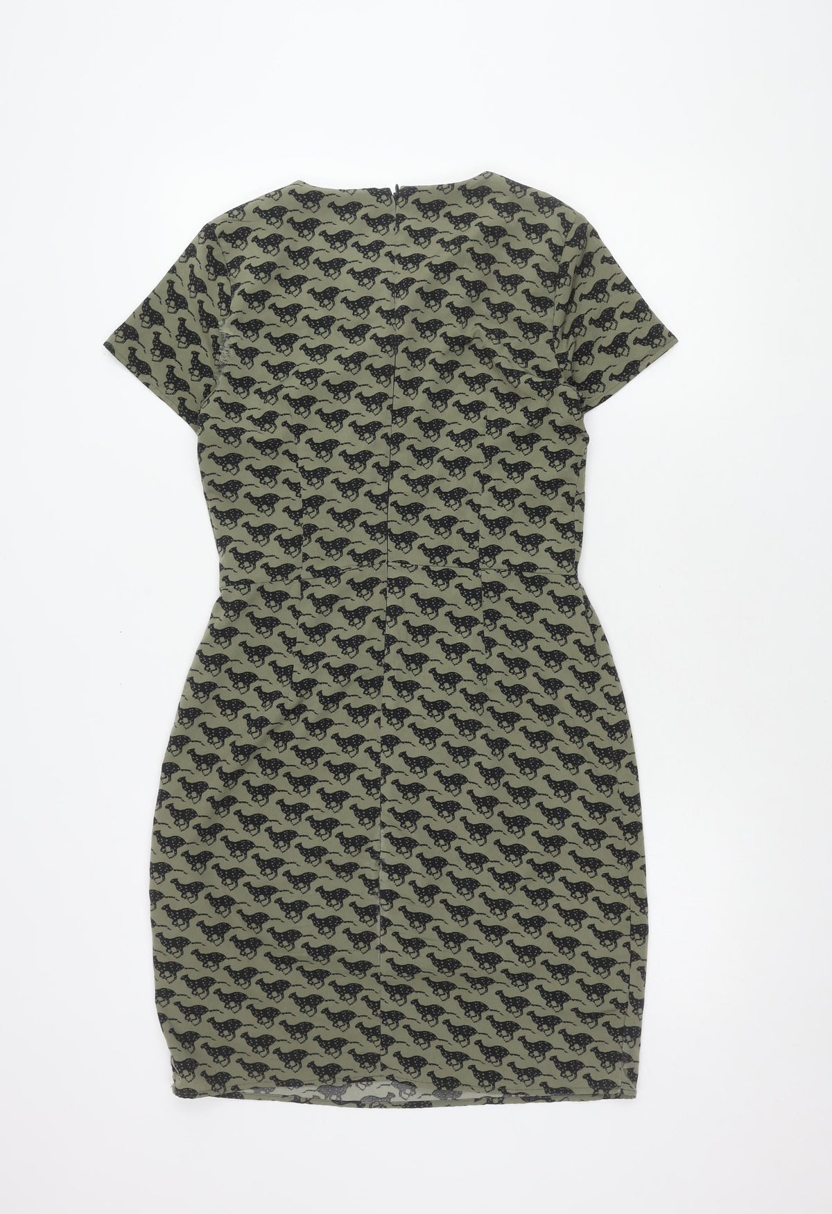 Limited Collection Women’s Green Animal Print Sheath Dress, Size 6