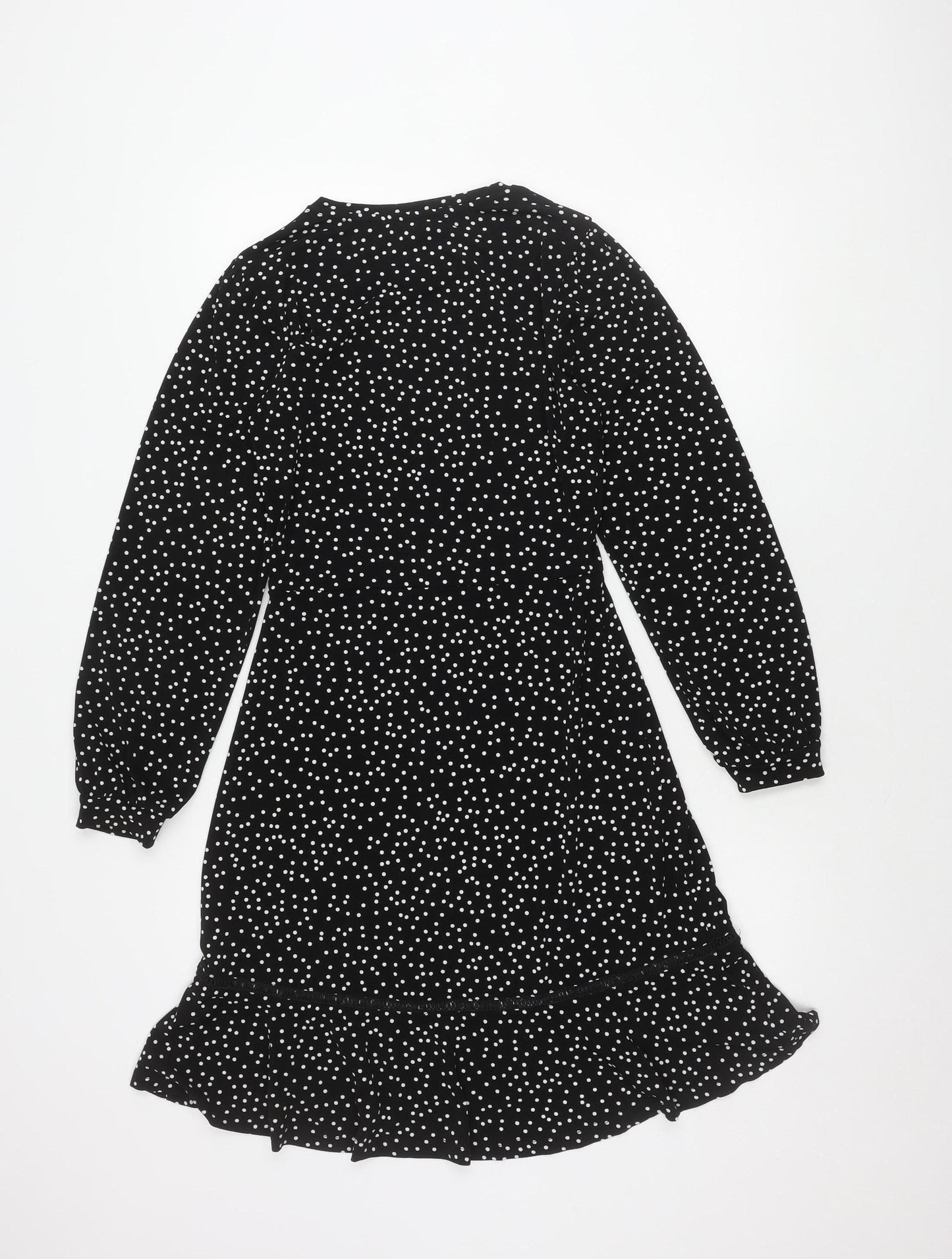 Warehouse Women's Black Polka Dot Shift Dress Size 8