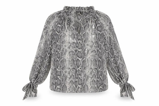 Rebecca Taylor Women’s Grey Silk Long Sleeve Blouse