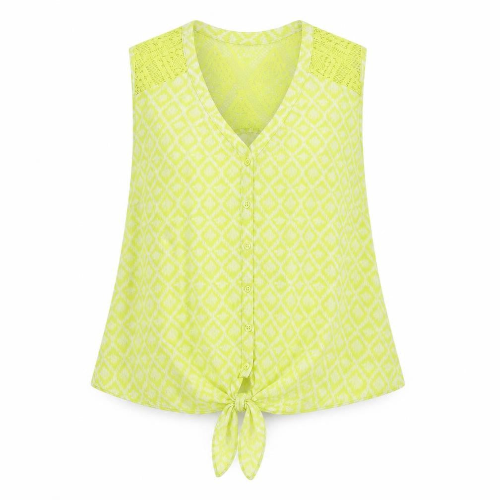 Debenhams Women's Green Geometric Lace Blouse, Size 14
