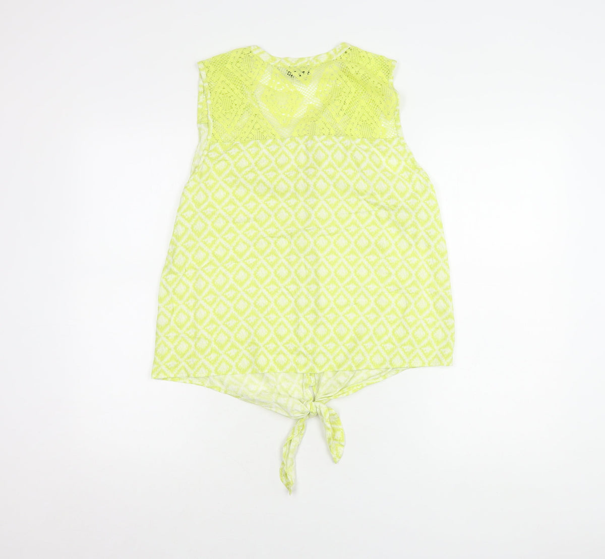 Debenhams Women's Green Geometric Lace Blouse, Size 14