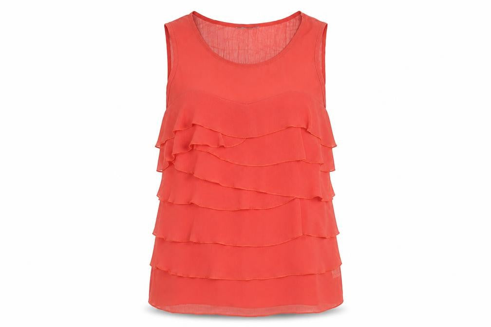 Per Una Women's Red Ruffle Tank Top Size 10