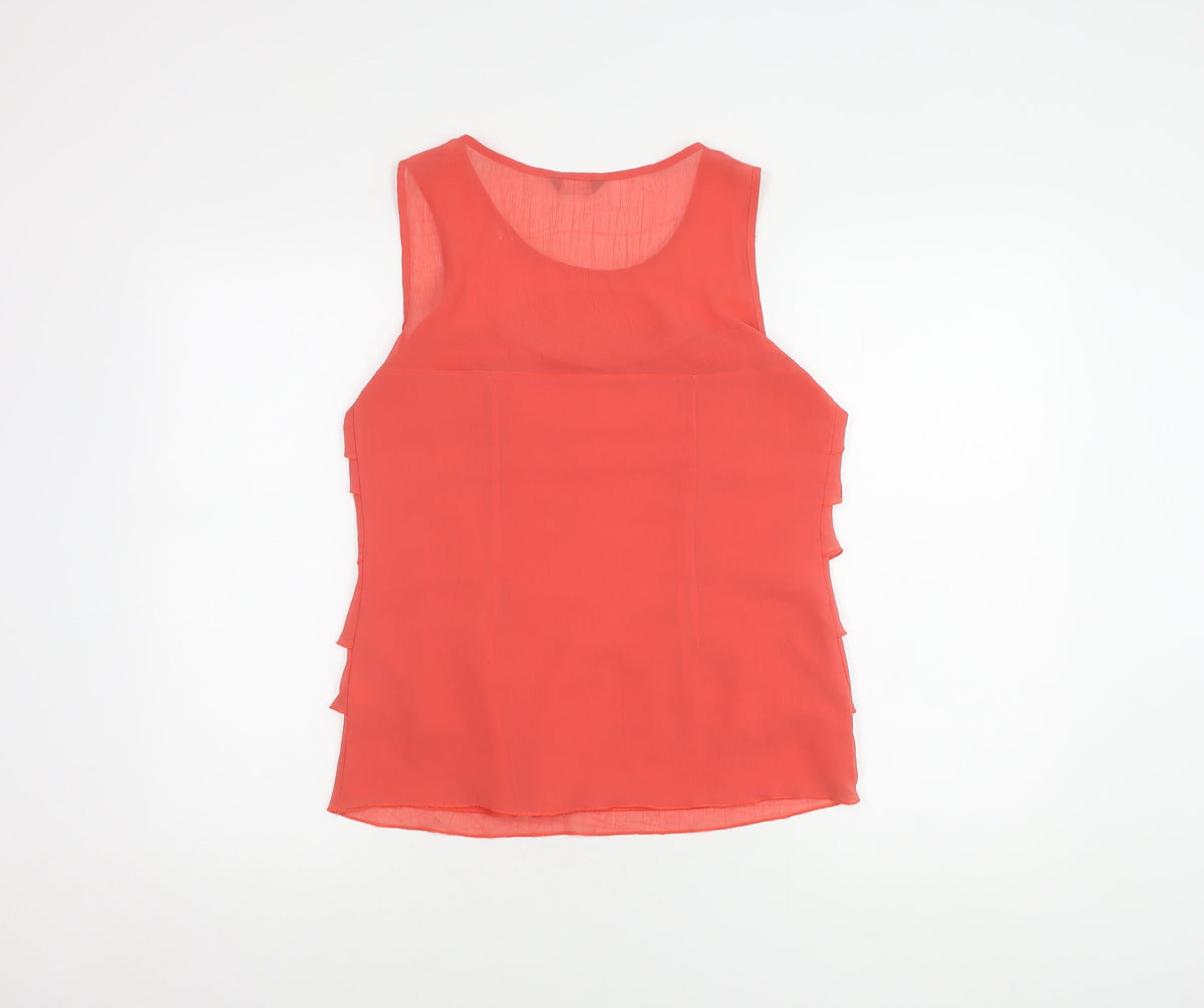 Per Una Women's Red Ruffle Tank Top Size 10