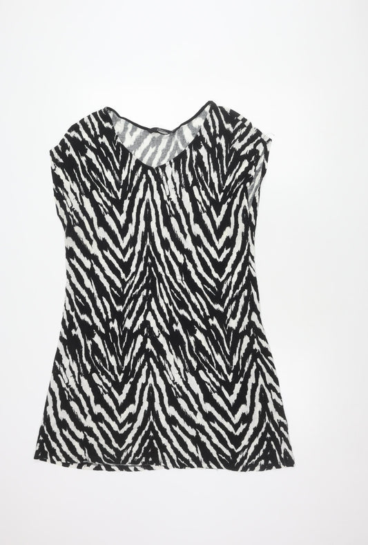 Bm Casual Women's Black Animal Print Top Size 10